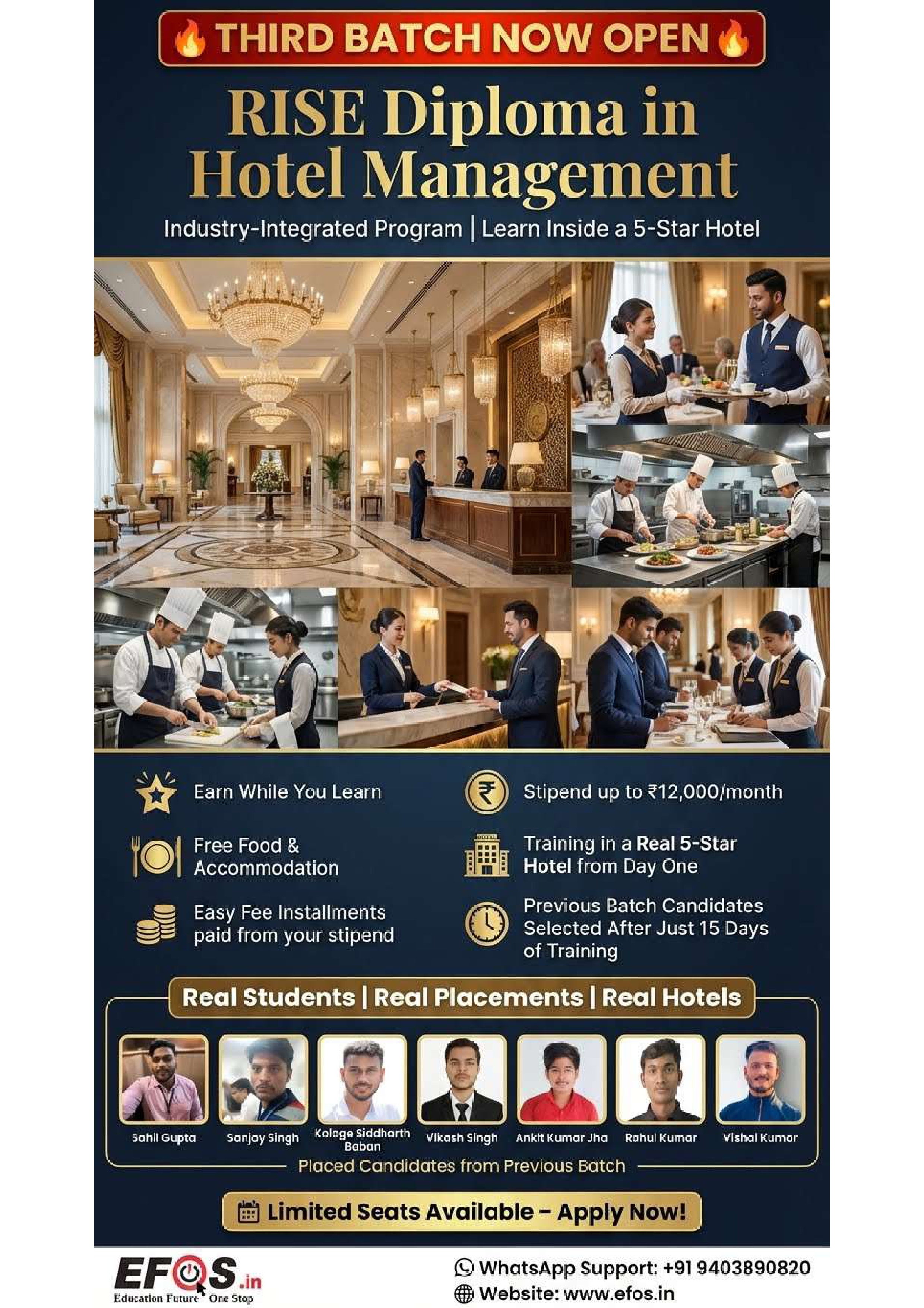 RISE Diploma in Hotel Management – Third Batch Admissions Now Open