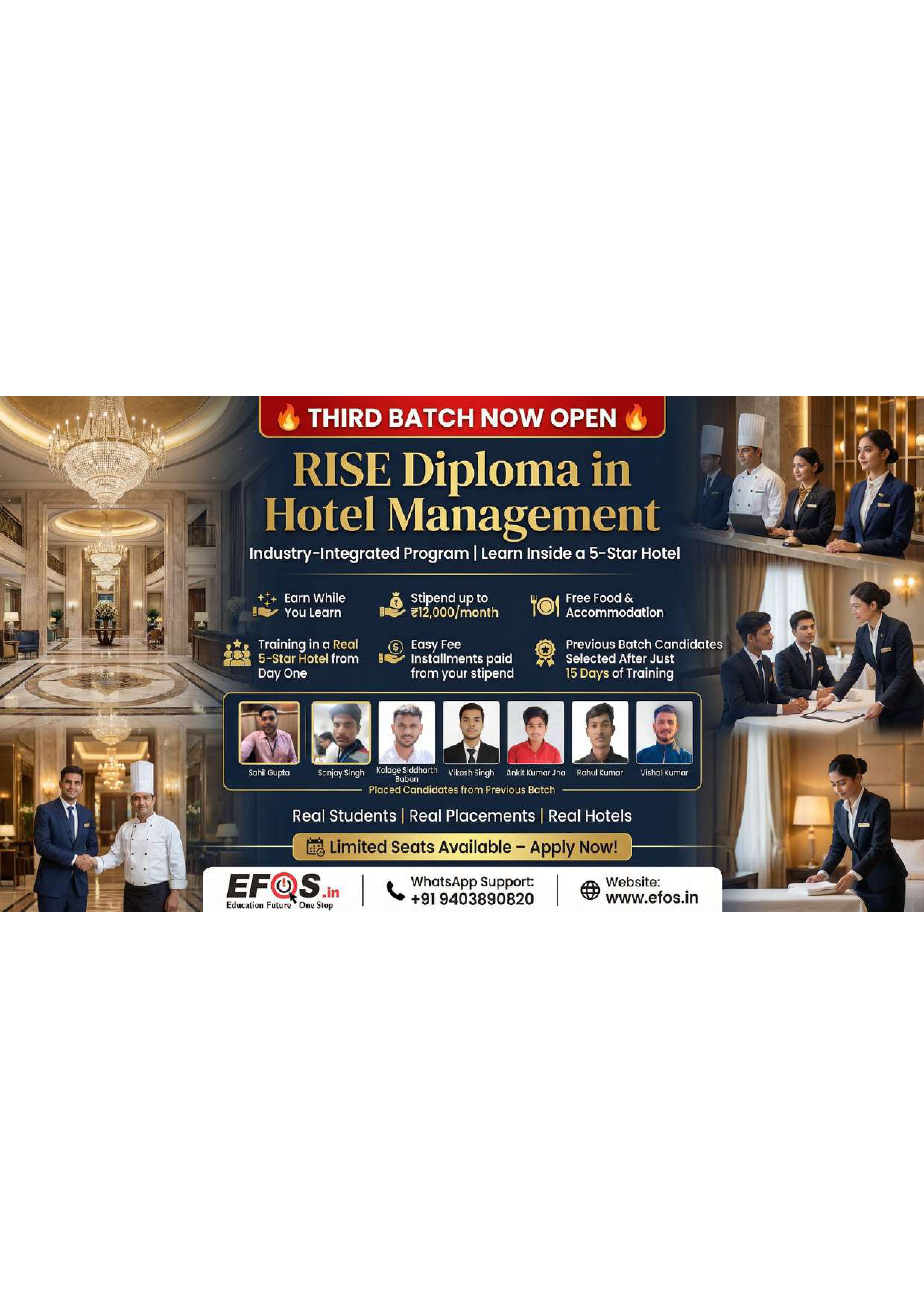 Study Hotel Management Inside a 5-Star Hotel — Earn While You Learn